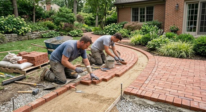 Brick Hardscape Installation in Plattsburgh, NY