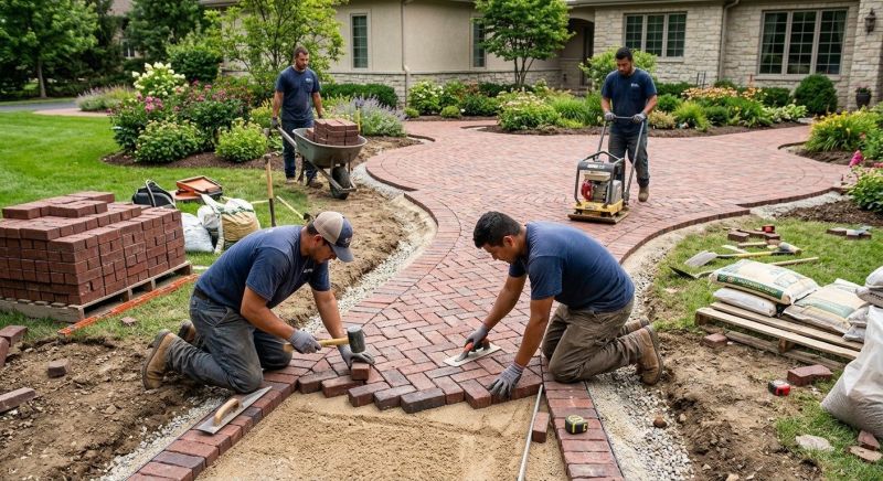 Brick Hardscape Installation in Williston, VT