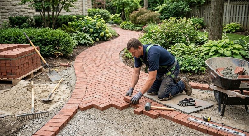 Brick Hardscaping Installation in South Burlington, VT