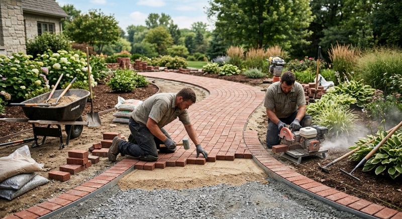 Brick Landscaping Installation in Burlington, VT