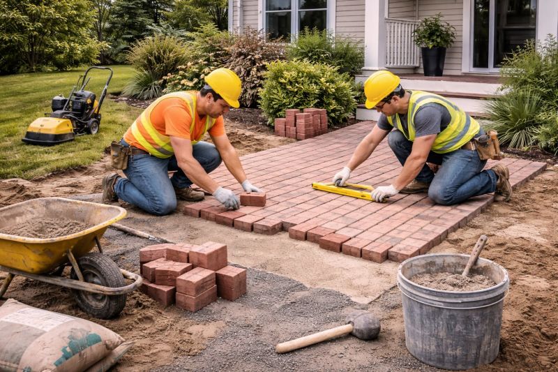 Brick Paving Installation in Milton, VT