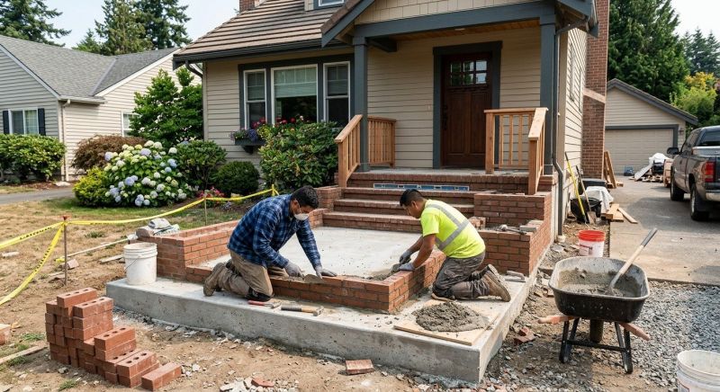 Brick Porch Installation in Burlington, VT