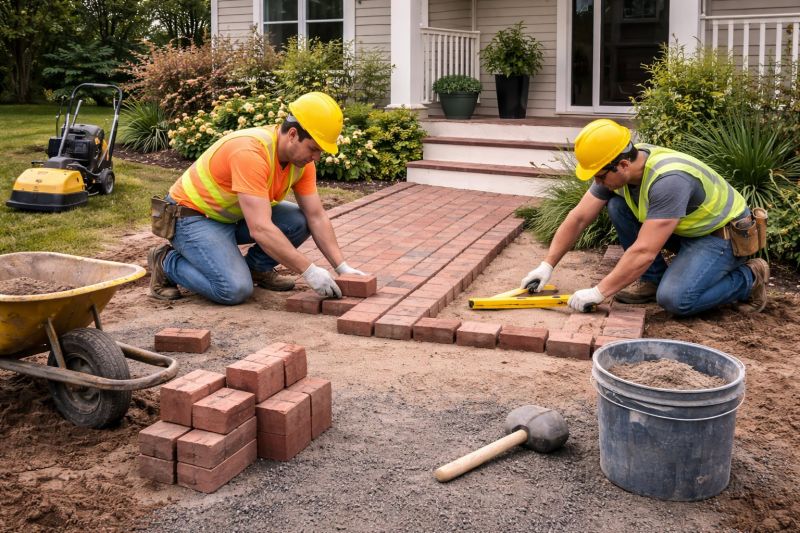 Brick Walkway Installation in Burlington, VT