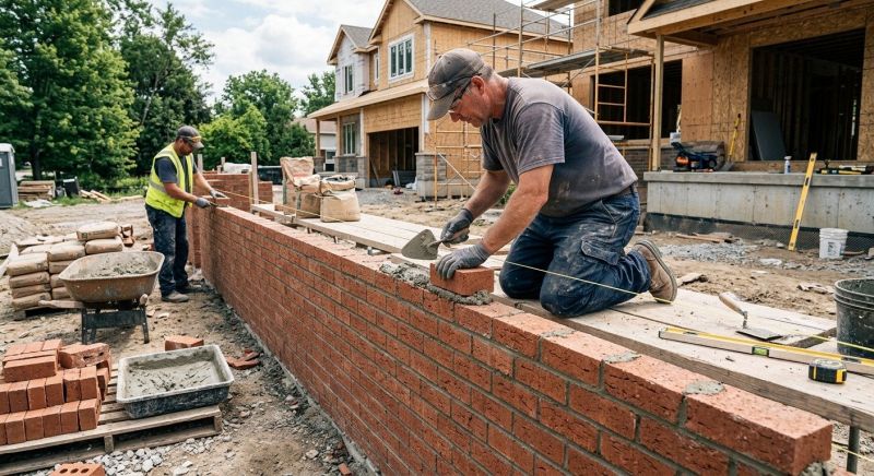Brick Wall Installation in Waterbury, VT